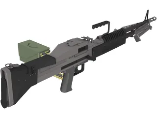 M60 Machine Gun 3D Model preview