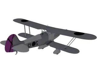 Heinkel He 51 3D Model preview