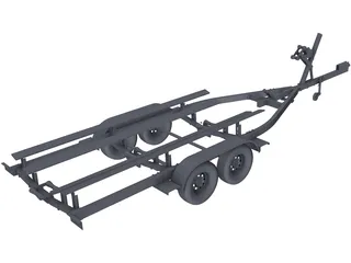 Boat Trailer 3D Model preview