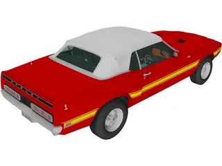 Ford Mustang GT500 Shelby Convertible (1969) 3D Model preview
