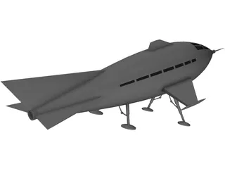 Pulp Starship 3D Model preview