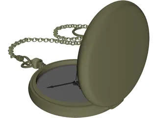 Golden Pocketwatch 3D Model preview