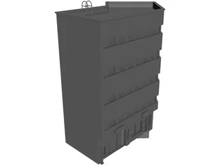 Kaigaten 14 Concrete Urban Building 3D Model preview