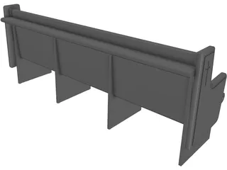 Church Bench 3D Model preview