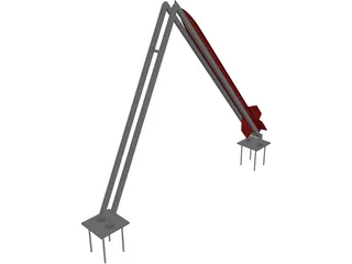 Qassam Rocket and Launcher 3D Model preview