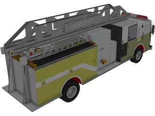 Single Axle Fire Rescue 3D Model preview