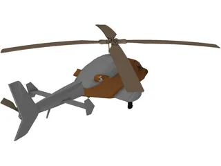 Bell 2201 Helicopter 3D Model preview