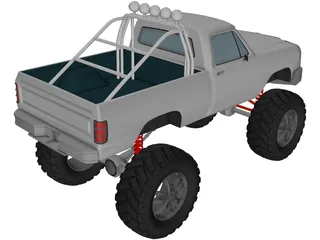 Dodge Ram 4x4 Tuned (1984) 3D Model preview