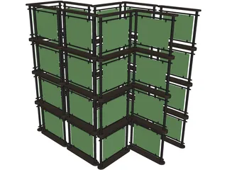 Multiple Screen Stand 3D Model preview