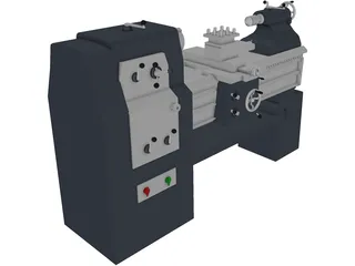 Industrial Lathe 3D Model preview