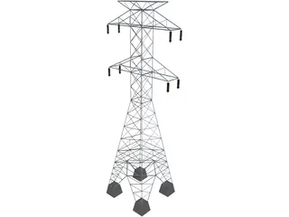 High Tension Tower 3D Model preview