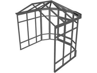 UPVC Traditional Conservatory 3D Model preview