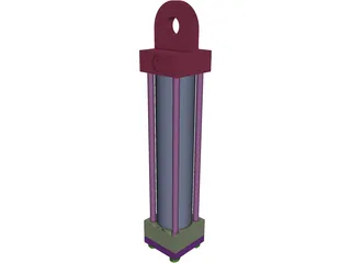 Hydraulic Piston 3D Model preview