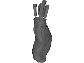 Golf Clubs Bag 3D Model preview