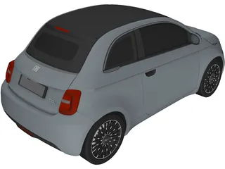 Fiat 500 Elettrica Cabrio (2021) 3D Model preview