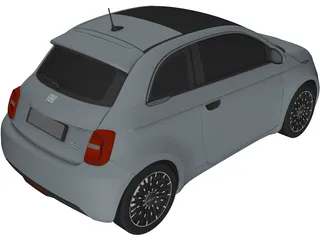 Fiat 500 Elettrica Hatchback (2021) 3D Model preview