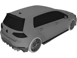 Volkswagen Golf GTI (2019) 3D Model preview