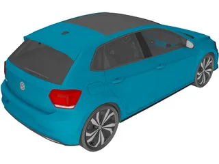 Volkswagen Polo R-line DSG (2018) 3D Model preview