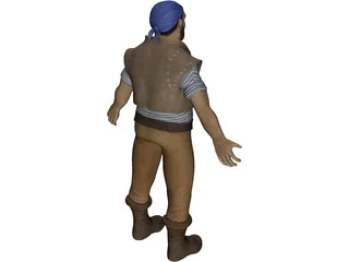Muscular Pirate 3D Model preview