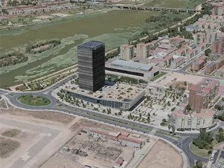 Badajoz City, Spain (2020) 3D Model preview
