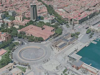 Barcelona City, Spain (2020) 3D Model preview