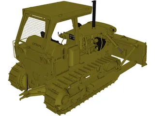 Caterpillar D7G Crawler Dozer (1989) 3D Model preview