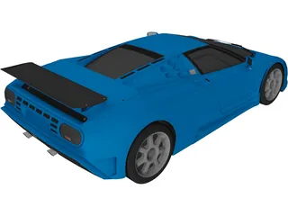 Bugatti EB110 (1991) 3D Model preview