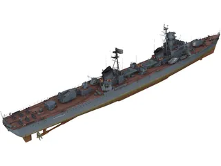 Soviet Destroyer Neustrashimy 3D Model preview