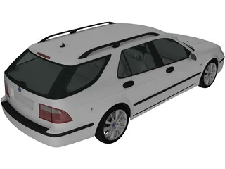 Saab 9-5 Aero Wagon (2005) 3D Model preview
