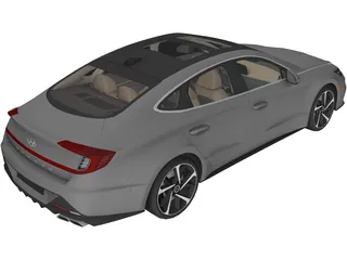 Hyundai Sonata Turbo (2020) 3D Model preview