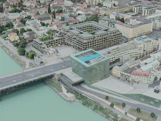 Linz City, Austria (2020) 3D Model preview