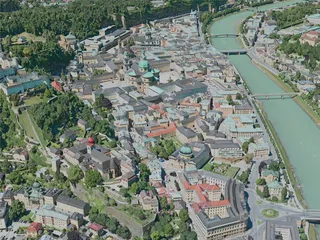 Salzburg City, Austria (2020) 3D Model preview