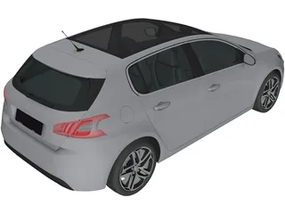 Peugeot 308 (2014) 3D Model preview