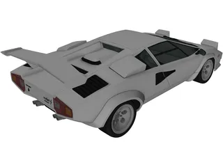 Lamborghini Countach 5000 QV (1985) 3D Model preview