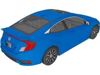 Honda Civic Coupe (2016) 3D Model preview