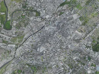 Manchester City, UK (2020) 3D Model preview