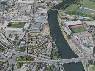Nottingham City, UK (2020) 3D Model preview