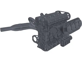 4-Cylinder 2L Engine 3D Model preview