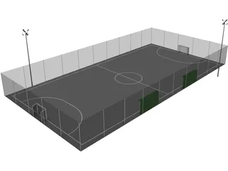 5X5 Football Field 3D Model preview