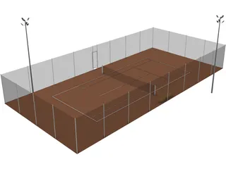Tennis Court 3D Model preview