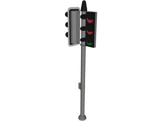 Short Traffic Light 3D Model preview