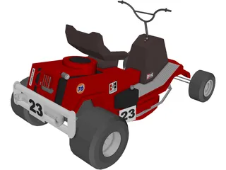 Lawn Mower Cart 3D Model preview