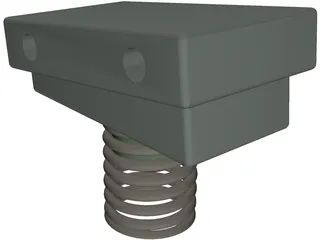 Double Bass Pedal Return Coil 3D Model preview