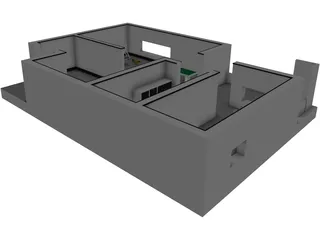 Room with Funitures 3D Model preview