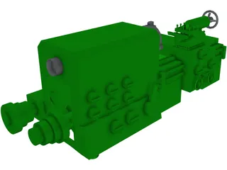 Large Horizontal Machine-Shop Lathe 3D Model preview