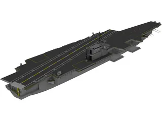 USS John F Kennedy CV 67 3D Model preview