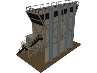 Grain Hopper 4x 3D Model preview