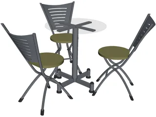 Table and Chairs 3D Model preview