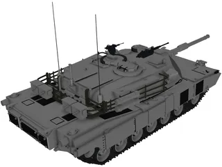 M1A2 Abrams Battle Tank 3D Model preview
