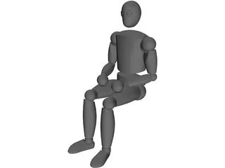 Seated Human Dummy 3D Model preview